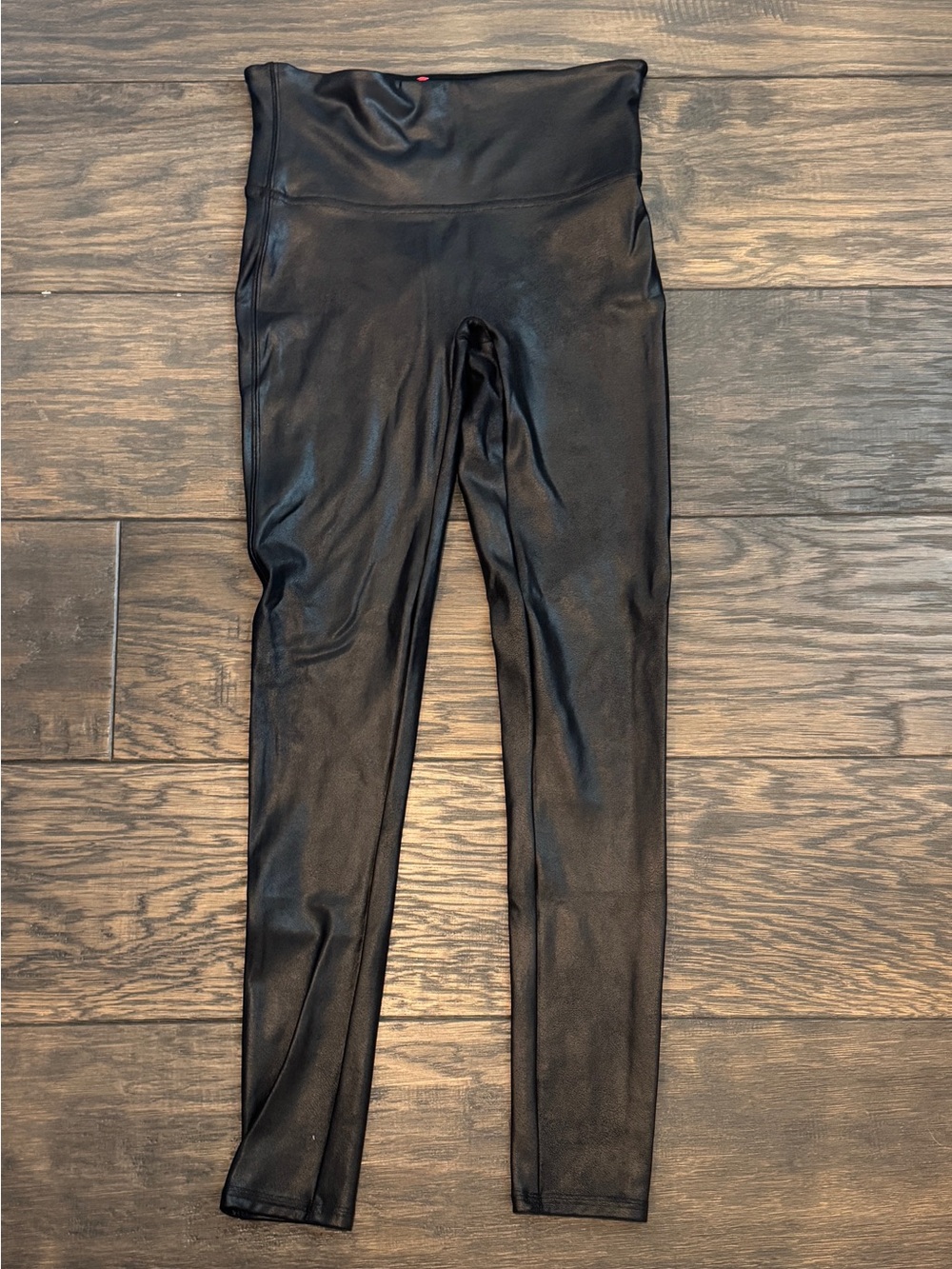 SPANX Black Faux-Leather Leggings